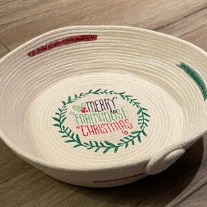 Handmade Rope Bowl “Merry Farmhouse Christmas”